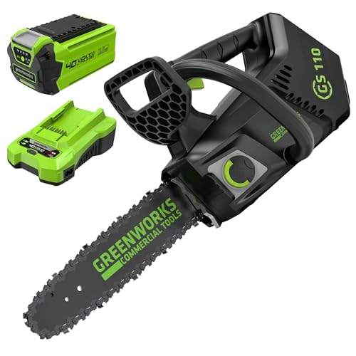 Greenworks GD40TCSK2 Akku Kettensäge mit Akku und Ladegerät, bürstenlosem Motor, 25 cm Blattlänge, 12 m/s Kettengeschwindigkeit, 2,4 kg… – Ansicht 1