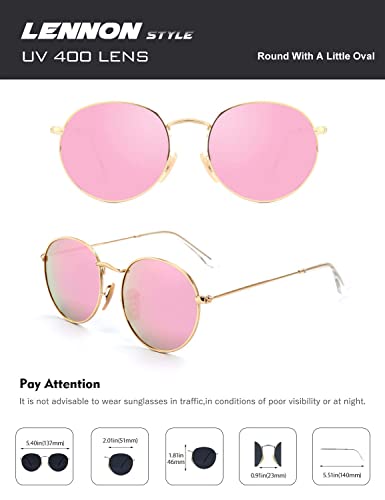 Image of CGID Retro Round Polarized Sunglasses Men Womens Circle Hippie Shades E01