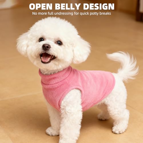Image of PUPTECK 3 Pack Fleece Dog Vest Sweaters Winter Coat for Small Dogs, Pullover Jacket Pet Cat Fall Clothes Puppy Sweatshirt for XS S Medium Girl Dogs, Fuchsia&Pink&Purple, M