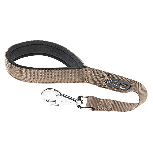 Ferplast Daytona GM Guinzaglio per Cani Extraresistente - Morbida Impugnatura Imbottita - Pratico Porta Sacchetti Igienici - Antiabrasione - Design Italiano - 45 x 2,5 cm, Marrone