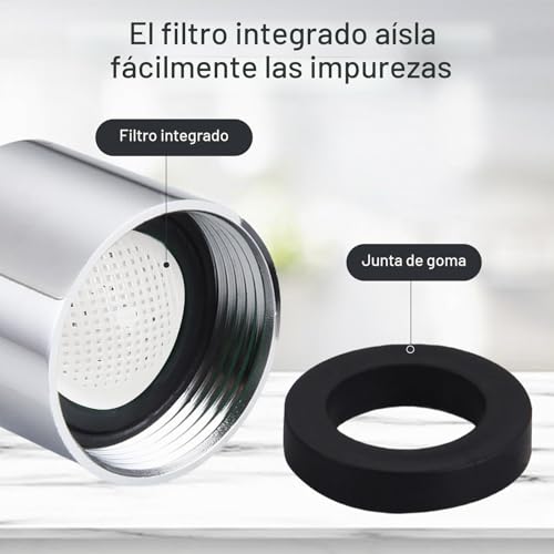 Miniatura 4 de Diffaxy 4 Unidades De Aireadores M22 Para Grifos De Cocina, Filtro De Grifo Con Carcasa De Latón Cromado, Rosca Interior, Ahorro De Agua, Para Baño, Cocina