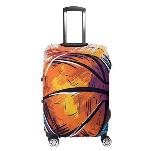 Colorful Basketball Luggage Cover, Washable Elastic Suitcase Cover Protector Fit 18-32 Inch Luggage4