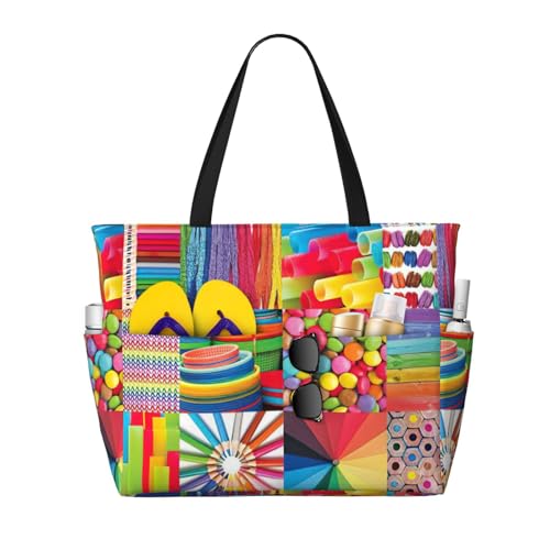 Sacs à main décontractés noir et sac fourre-tout coloré grand