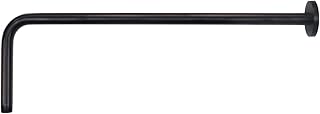 Naiture L Shaped, Corner Shower Head Extension Arm with Flange, 1/2 NPT Threaded Connection, 20 inch Length, Straight Lower Rain Fall Shower Head, Long Extender Pipe, Brass, Oil Rubbed Bronze Finish