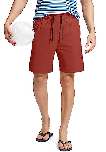 Men's Swim Trunks Quick Dry Bathing Suit Beach Board Shorts For Men With Zipper Pockets And Mesh Lining(Red,S) #TOP10