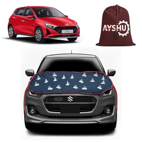 Image of AYSHU Dustproof Car Protection with Spikes for Dogs Compatible with Hyundai i20 Asta | Anti-Scratch Bonnet Guard | Heavy Duty Waterproof & UV Resistant Car Body Cover, Black