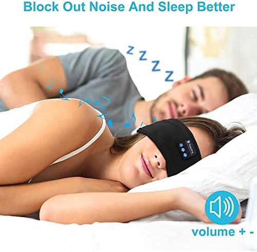 Sleep Headphones Bluetooth Headband, SAMERIVER Sleeping Headphones Wireless with Ultra-Thin HD Stereo Speakers Perfect for Sleeping Workout Yoga Insomnia Travel, Gifts for Him/Her/Dad/Mom/Teen (Black)