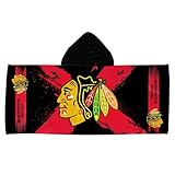 Northwest Chicago Blackhawks NHL Cross Out Youth Hooded Micro Fiber Towel 22 x 51 Inches