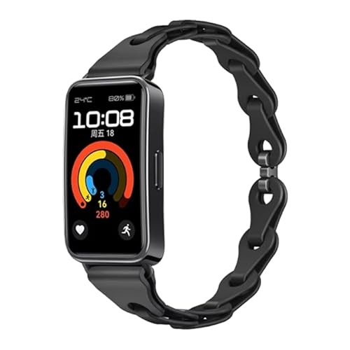 Band 10 9 8 交換バンド スマートウォッチ 交換ベルト 替えベルト バンド10 本体 取り付け 交換 チェーンデザイン レディース ウーメンズ 女性 軽量 カラフル (ブラック)