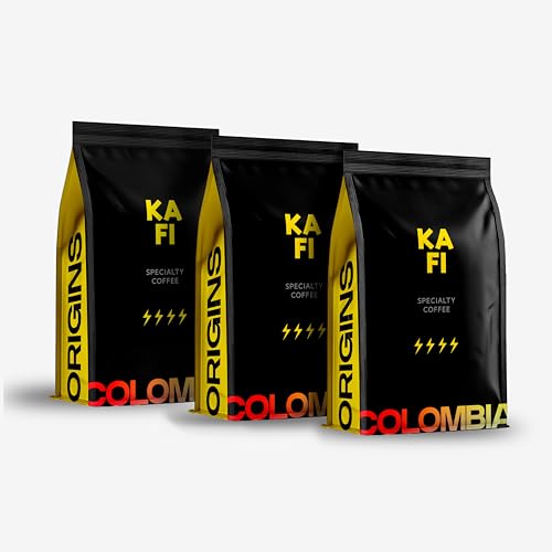 KAFI Café en Grano de Especialidad, Origen Colombia 100%, Tueste Medio, Arábica Tostado Semanal (3, 500 Gr)