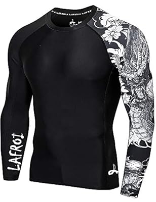 LAFROI - Camiseta de Neopreno Protectora, de compresión, para Hombre, Manga Larga, UPF 50+, Ajustada, Modelo CLYYB (Asym Dragon,L) | Ya disponible en tu tienda friki favorita! En mundofriki.es!