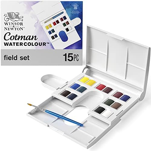 Winsor & Newton Cotman Water Colour The Compact Set - 14 Half Pens (Multicolor)