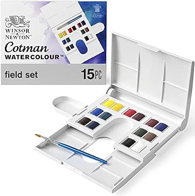 Winsor & Newton acuarela Cotman - Set de 14 medio godets de acuarela, colores surtidos