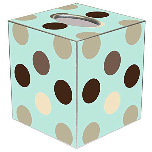 Giant Blue Polka Dot Paper Mache Tissue Box Cover