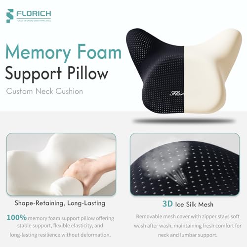 FLORICH Car Seat Cushion and Lumbar Support Pillow for Office Chair Car, Neck Headrest Pillow, Ergonomic Memory Foam, Pressure-Relieving Back Support for Car, Office Chair & Wheelchair – Black by FLORICH - Image 7