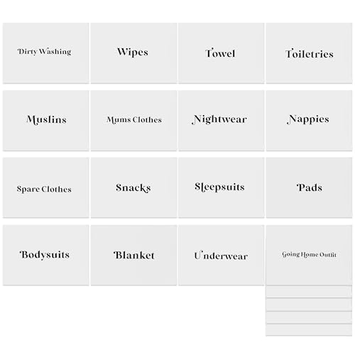 Kssvzz 20Pcs Maternity Organiser Pouches, 48*28cm, Frosted, Reusable, Labelled, Zipper Closure, Perfect for Expecting Mothers & New Parents