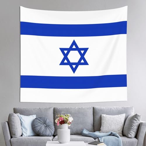 Manta artística de la bandera de Israel JEJEA, tapiz de 152x130 cm para fondo de pared grande