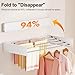 Vasunray Wall Mounted Clothes Drying Rack Folding Indoor, Foldable Laundry Drying Rack Collapsible,Invisible, Space Saving, Retractable Towel Drying Rack, with Wall Template(5 Drying Rods, White 32