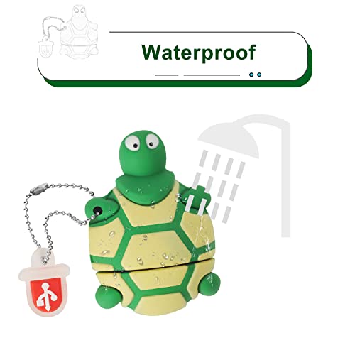 64GB USB Flash Drive Cute Turtle-Shaped, BorlterClamp Funny Memory Stick Cute USB 2.0 Drive Novelty Thumb Drive for External Data Storage, Green - Image 6