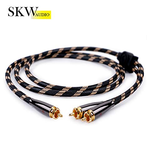 Skw Rca Y Splitter Cable 1 Male To 2 Male Subwoofer Cord, Bg Series Ultra-High Purity Copper Rca Y Cable With Od 6.0Mm, Multiple Shield Stereo Audio Cable For Subwoofer, Home Theater 3.2Ft (1M) #TOP1