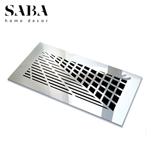 SABA Air Vent Covers Register - Acrylic Fiberglass Grille 8" x 6" Duct Opening (10" x 8" Overall) Mirror Finish Decorative Cover for Walls & Ceilings (not for Floor use), Vivian - Thumbnail 2
