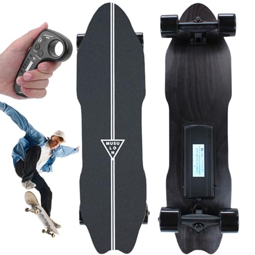 WACLMOTAKE Elektrisches Skateboard mit 2 x 400 w Motor,83 cm e-Board mit Fernbedienung,40 km/h höchstgeschwindigkeit,8-lagiges Deck,elektrisches Longboard für anfänger Single-Drive-8km