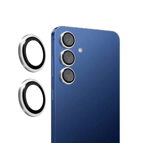 Image of amazon basics Camera Glass Lens Protector Ring for Samsung Galaxy S26 5G Case Friendly with Edge to Edge Coverage and Easy Installation (Silver)