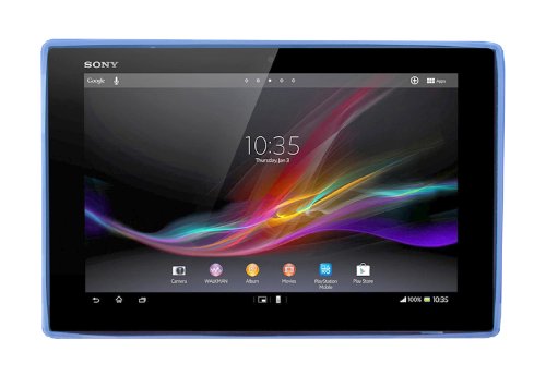 Ishoppingdeals - For Sony Xperia Tablet Z Sgp311 / Sgp312 10.1-Inch Tpu Rubber Shell Cover Case, Blue #TOP7