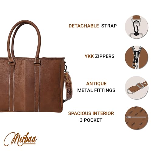 Western Cowhide Hairon Leather Tote Bag for Women With Adjustable Tooled Shoulder Strap Leather Purse3