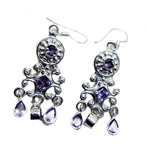 Boucle d'oreille argent sterling 925 et améthyste de prestige RIYO - 3