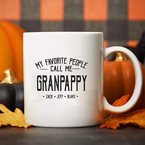 Cherrytees Personalized Mug-My Favorite People Call Me Granpappy Mug Gift for Grandpa Custom Kids Name Gift Mug-142