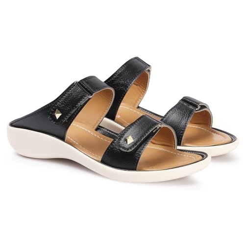 Image of LENSBURY Women Stylish Sandals Heel Flats Slip on Slippers I Stylish and Casual I Comfortable & Lightweight I LBFL52