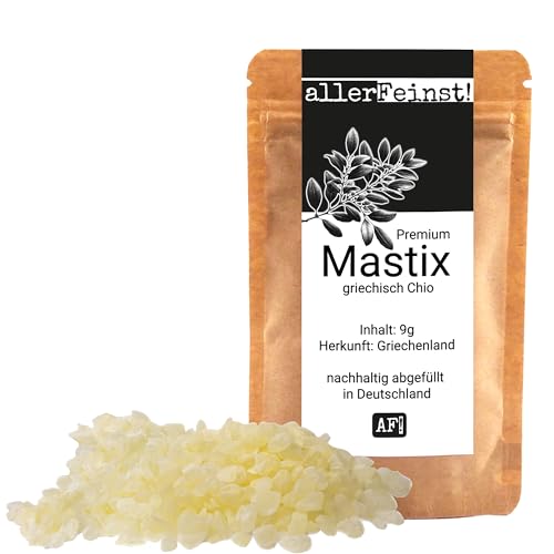 allerFeinst! - Mastix Tränen Chios Mastiha - für z.B. Tsoureki Griechisches Osterbrot - Mastixharz Mastic Gum Masticha Mastika 1er Pack (1 x 9g)