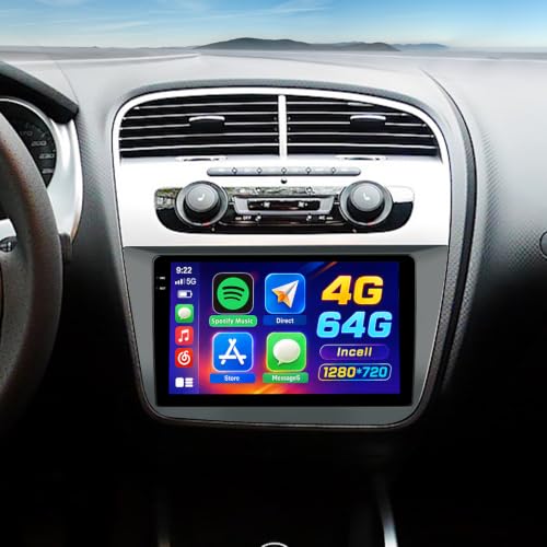Hikity 4+64G 9" Autorradio Incell para Seat Altea 2004-2016 con Android 15