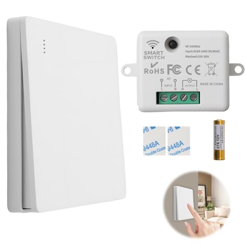 Miniatura 7 de Interruptor De Luz Inalámbrico Con Receptor 433mhz Interruptor Inalambrico Sin Cableado Control Remoto Hasta 30-200 Metros Para Luces De Control Remoto, Motores Y Electrodomésticos