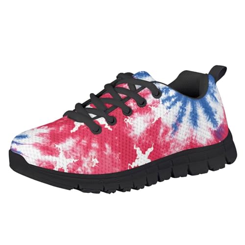 Yzaoxia Kids Tennis Shoes for Girls Boys Running Sneakers Lace Up Sneakers Patriotic Mesh Shoes for School Gym Outdoor Size 11-Size 52