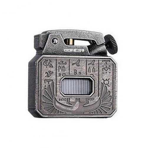 Encendedor Vintage Metal con Diseño Egipcio Acient Silver miniatura 1
