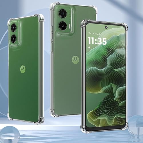 Image of REALCASE Silicone Moto G35 5G Back Cover Case, Scratch Resistant Protective Crystal Clear Transparent Shock Proof Bumper Back Cover Case for Moto G35 5G
