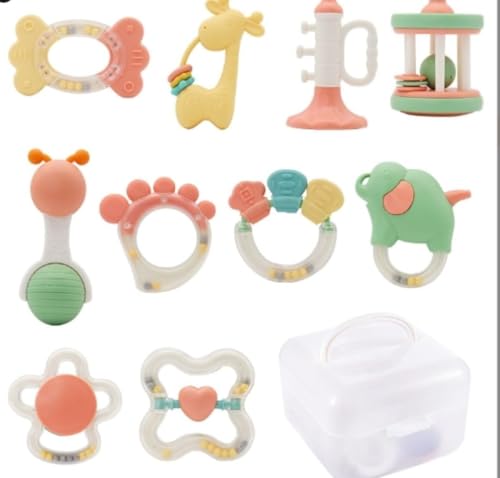 Girlmarryガラガラガラガラ10個セット初めてのおもちゃ人気ガラガラおもちゃ知育おしゃぶり&ガラガラ赤ちゃん6ヶ月3ヶ月0歳1歳2歳赤ちゃん新生児 (10)