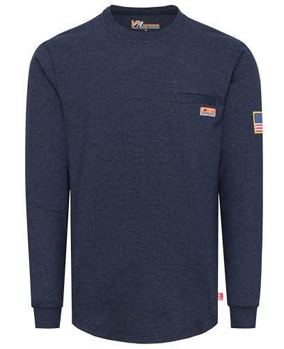 VATRENUS FR Shirts for Men 6oz Crew Neck Work Tees NFPA2112 CAT2 100%Cotton