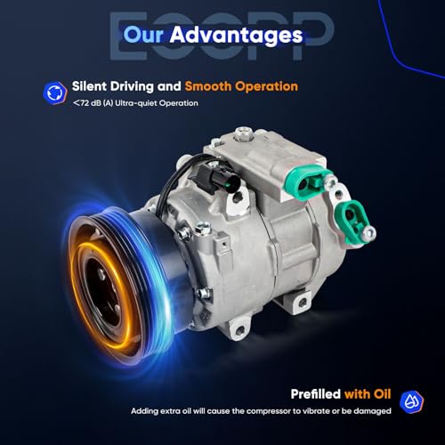 Image of ECCPP AC Compressor for Kia Forte Forte5 2.0L 2.4L 2010-2013 | Fast Cooling Air Conditioning Compressor