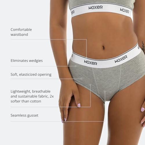 Image of Woxer Women's Classic Seamless Boyshort Panties, Soft Modal Fabric with No Roll Inseam, Chafe-Free, Breathable Design