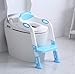 PandaEar Vasino per vasino WC con scaletta per sgabello, bambini, ragazzi, ragazze, bambini piccoli, comoda e sicura, scala con cuscinetti antiscivolo (blu) (variabile)
