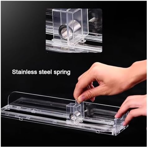 20-Pack Spring-Loaded Acrylic Gondola Shelf Pushers for Retail - Auto-Distribution Cigarette Box Organizers, 6.4x28 cm, Ideal for Convenience Stores & Markets