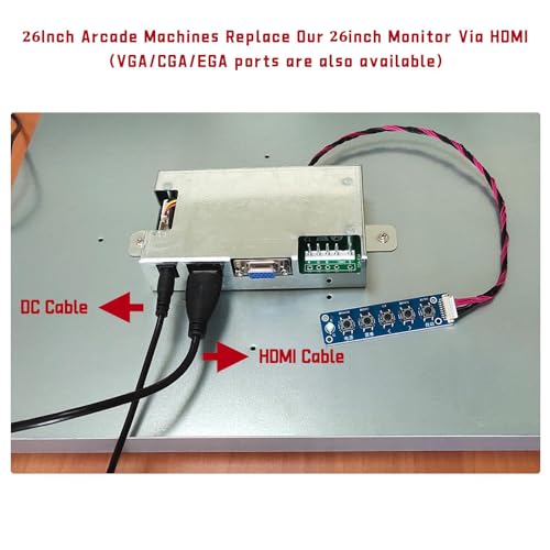 Image of UNICO 26 inch Arcade Monitor, 4:3 Ratio LCD Gaming Monitor for HDMI /VGA /CGA /EGA Arcade Machine