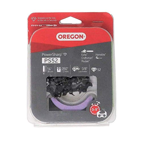 Oregon PS52 PowerSharp 14-Inch Chainsaw Chain For Craftsman, Echo, Homelite, Poulan,Small