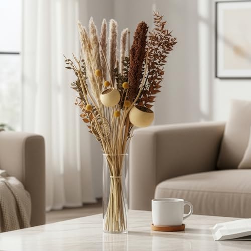 Aura Maison Flores Secas Decoracion, Ramo Flores Secas Naturales 60cm, Hecho en España, Flor Seca Decoracion Hogar, Ramas Decorativas para Jarrones Decorativos Modernos para Home Decoration