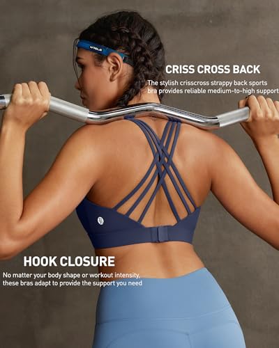 Image of RUNNING GIRL Sports Bras for Women,Crisscross Back High Impact Sports Bra with Hook Closure Workout Supportive Bra