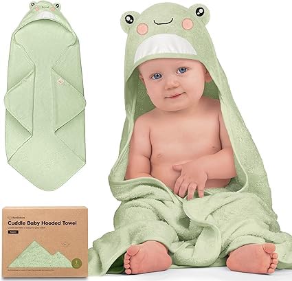 KeaBabies Hooded Baby Towel (Frog)