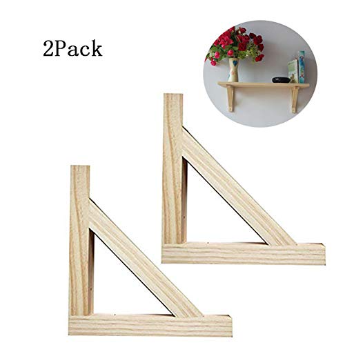 2 paquetes de estantes triangulares - Soporte de estante de madera maciza montado en la pared - Estantes flotantes de decoración del hogar Marco de soporte de bricolaje